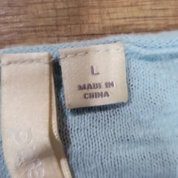 J. JILL PURE JILL Aqua Blue Scoop Neck Cotton Linen Blend Lightweight Sweater - Picture 4 of 11